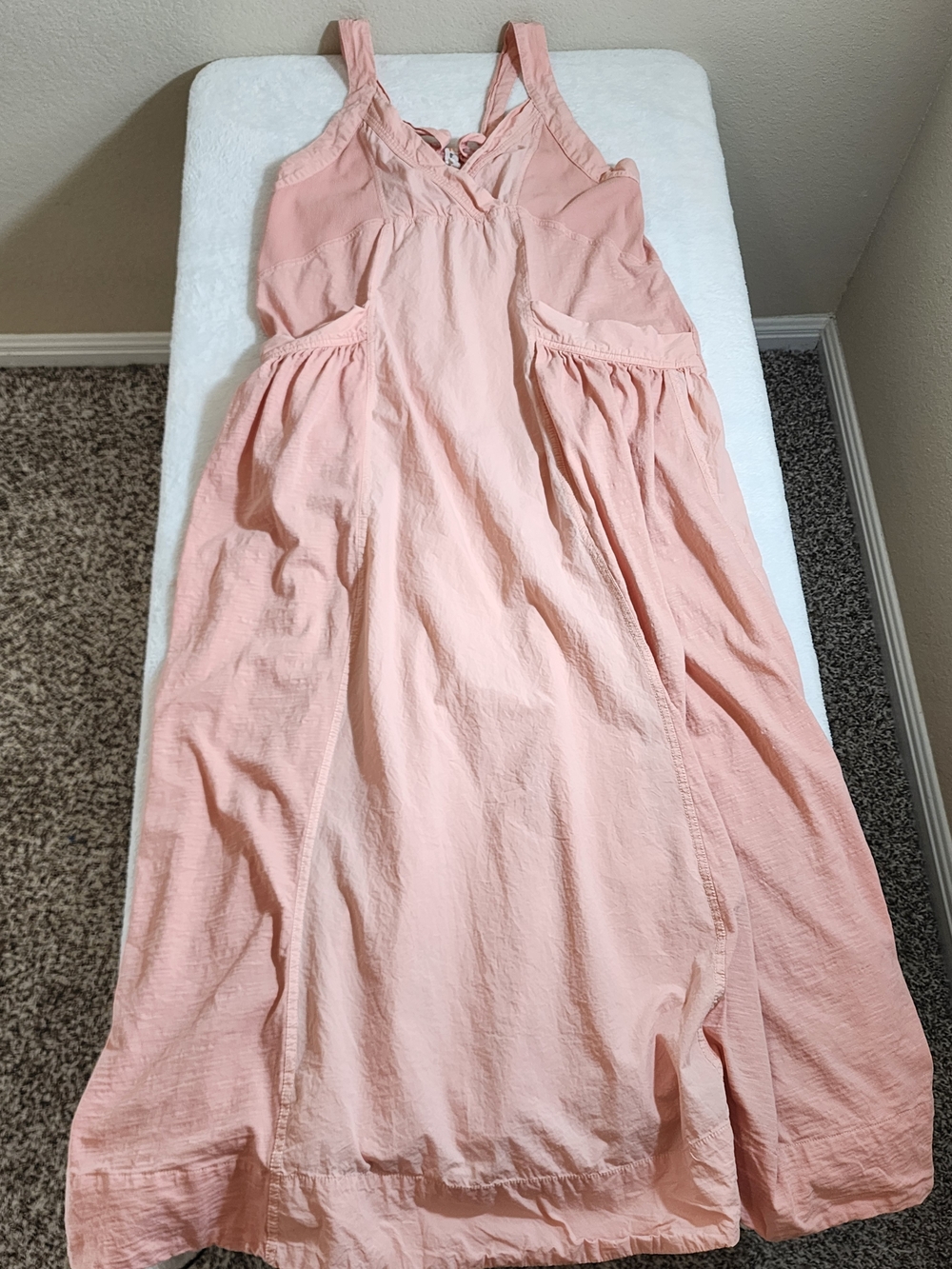 Anthropologie Daily Practice Island Sleeveless Maxi Dress S Peach Pink Cotton - Picture 5 of 16